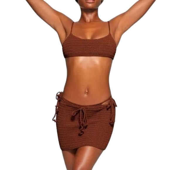 SKIMS Other - SKIMS Jasper Crochet Swim Skirt Sz 3X NWT